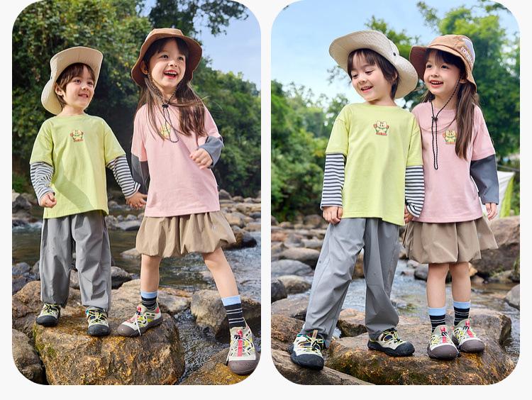 Dudu Family Kids Pure Cotton Two-Piece Style T-shirt - Trendy Spring Outfit for Boys & Girls