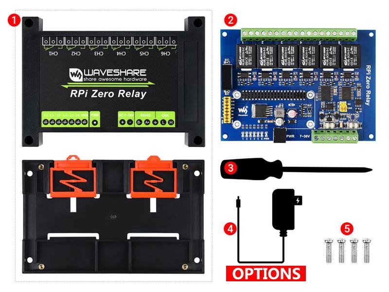 

Raspberry Pi RS485 CAN Relay Module - 6-Way Expansion Board
