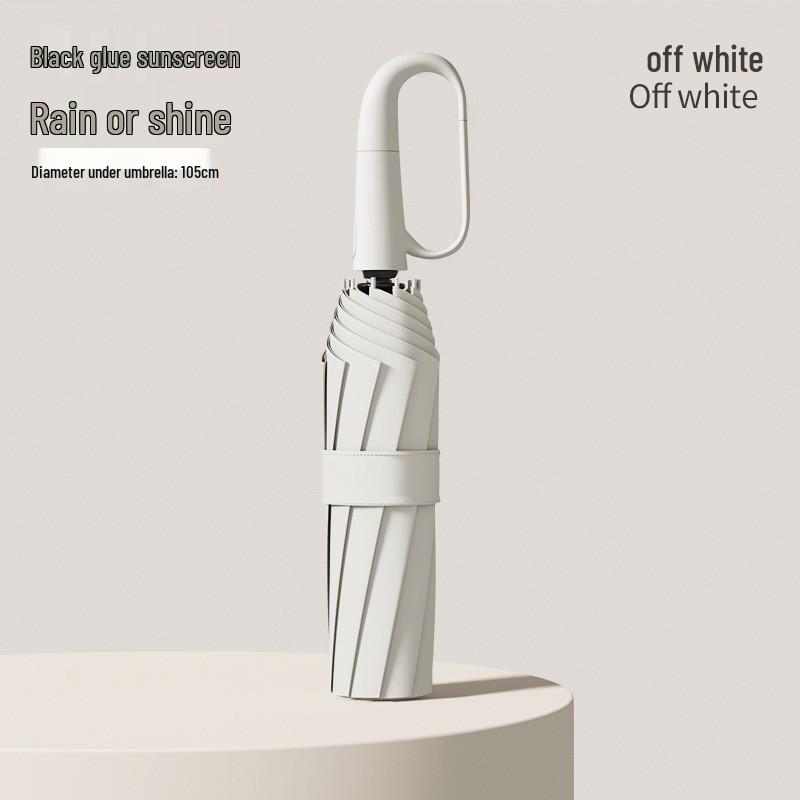 60-Rib Automatic Women's Umbrella with Black UV Protection for Sun & Rain, Customizable and Portable.