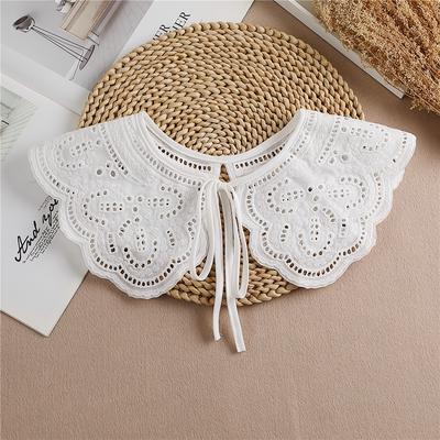 Solid Color White Lace Fake Collar Shawl Wrap False Collars Female Necklace Small Scarf Shawl Detachable Collars Decor