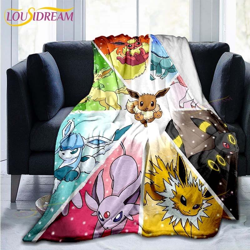Manta decorativa con estampado de Pokémon, funda de edredón para sofá, ropa de cama de viaje, manta decorativa, manta de franela, colcha, mantas del Grinch