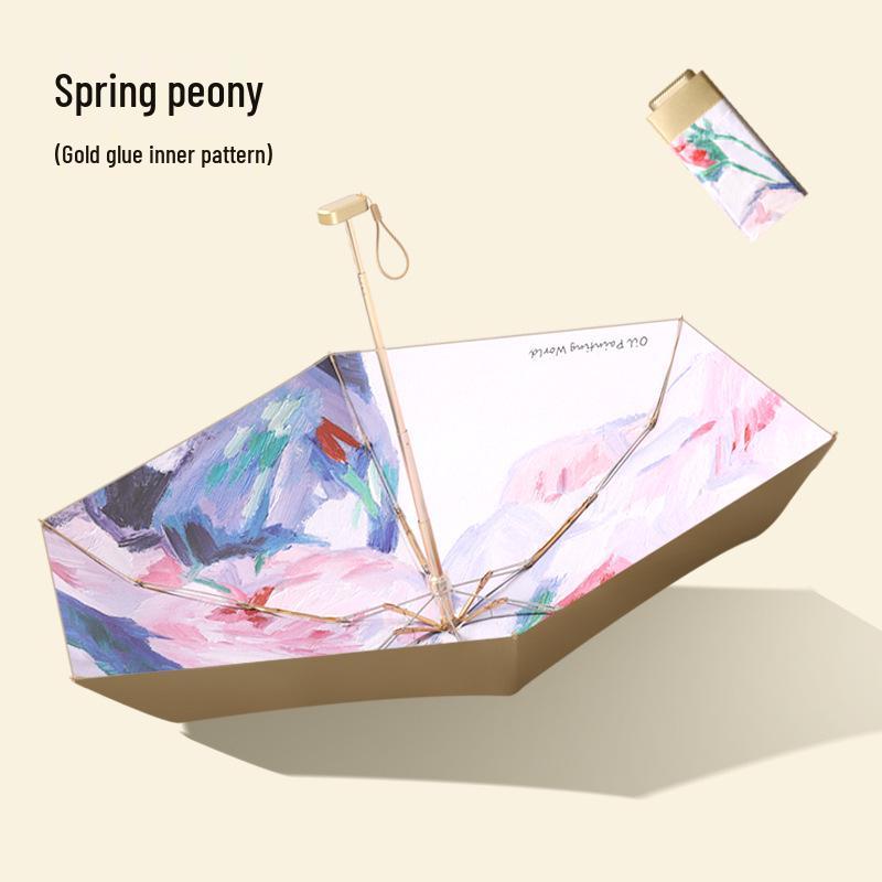 Compact UV Protection Mini Umbrella: Sun and Rain Shield for Students