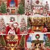 Weihnachtsbaum Kamin Fotografie Hintergrund Vinyl Kulissen für Kinder Baby Familie Party Fotoshooting Fotostudio