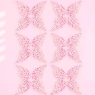 12Pcs Angel Wings Decorative Patches Pink Mini DIY Craft Accessories for Clothes Bags Jackets Costume Gift Craftwork