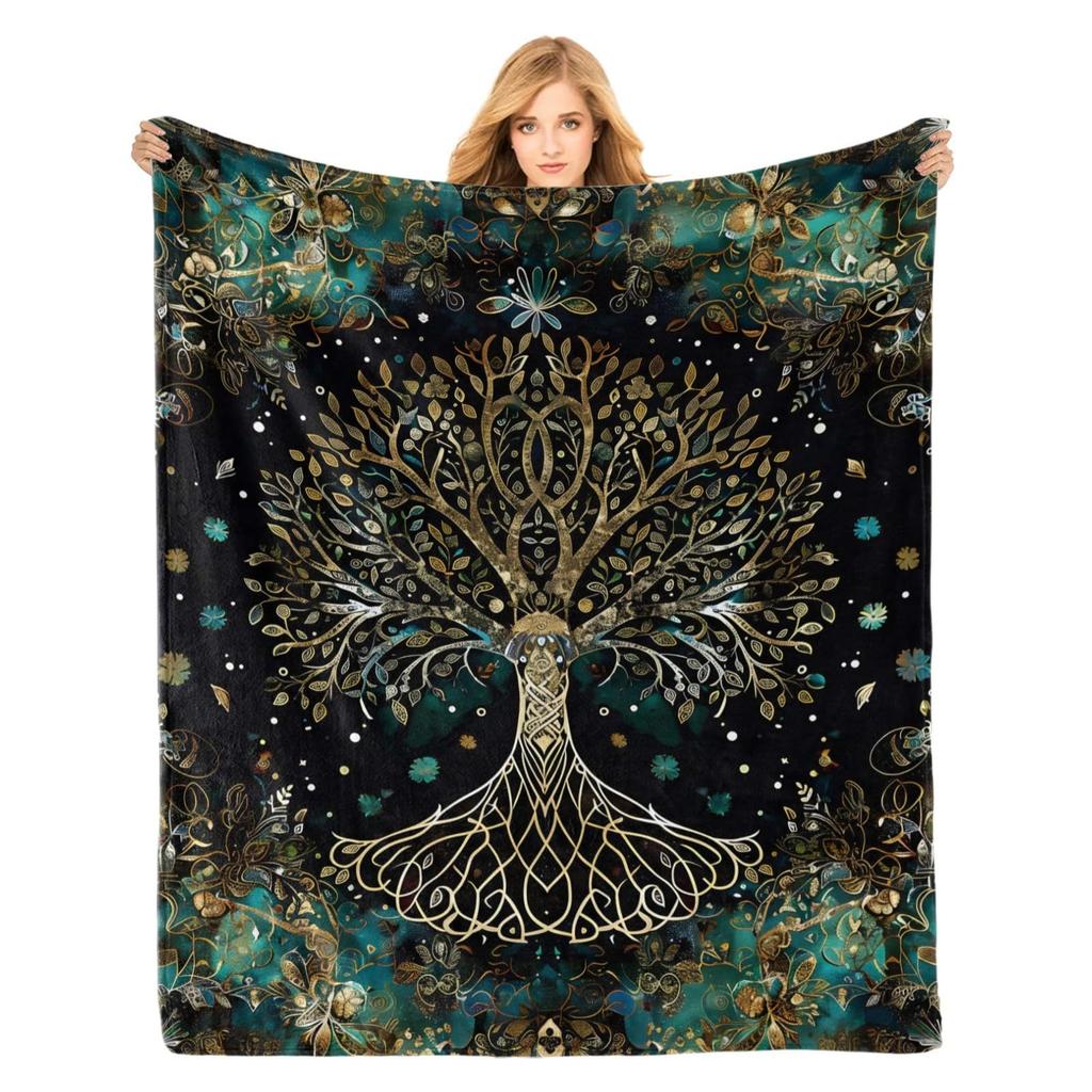 Blanket Tree Of Life Printed Blanket Soft Four Seasons Sofa Blanket
