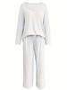 Women's Fashion 2025 V-Neck Loose Casual Two-Piece Set In Ice Silk