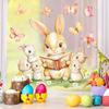 New 2026 Easter Bunny Static Cling Window Sticker for Glass Decoration Reading Companion