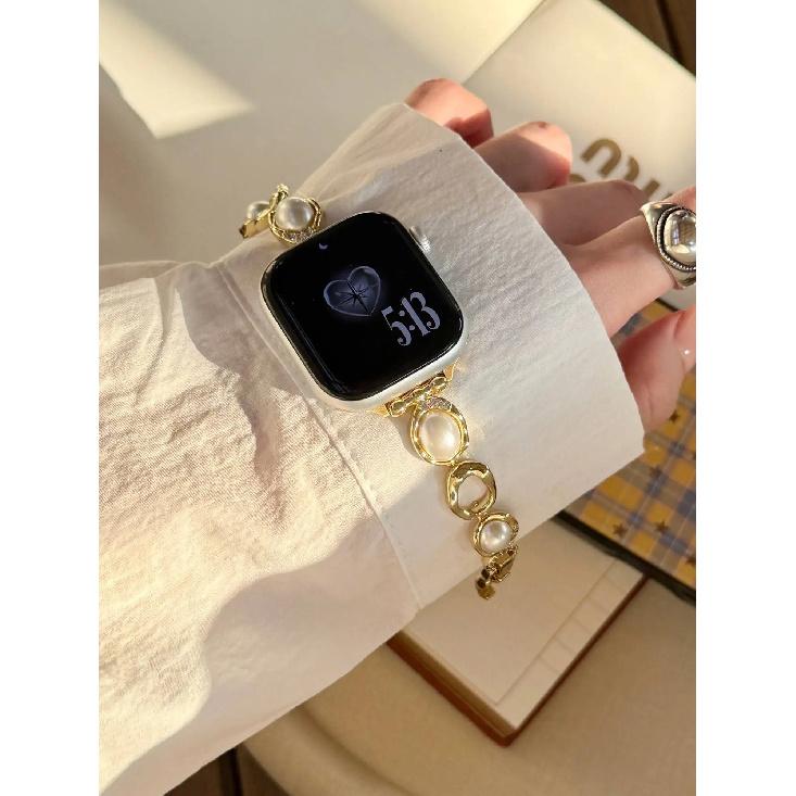 

Bling gorgeous metal Strap For Apple Watch band women 40mm 41mm 38mm 42mm 44mm 45mm 46mm starp S10 S11 46MM золотий
