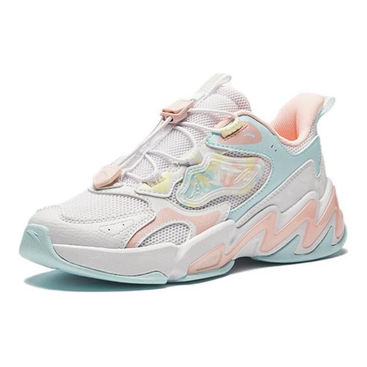 Anta Kids Fabric Simple Versatile Non-Slip Wear-Resistant Low-Top Running Shoes Kids Sneakers White Blue 322438805-1