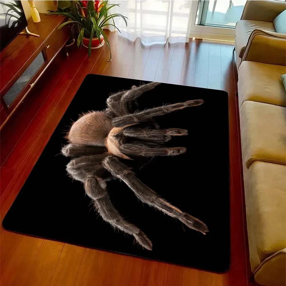3D Spider Carpet Crawl Animal Rug Halloween Horror Mat Trick or Treat Rugs Teens Bedroom Floor Mat Festival Home Decor Doormat