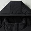 Dibenze Men's Plus Size Mid-Length Detachable Hood Padded Vest