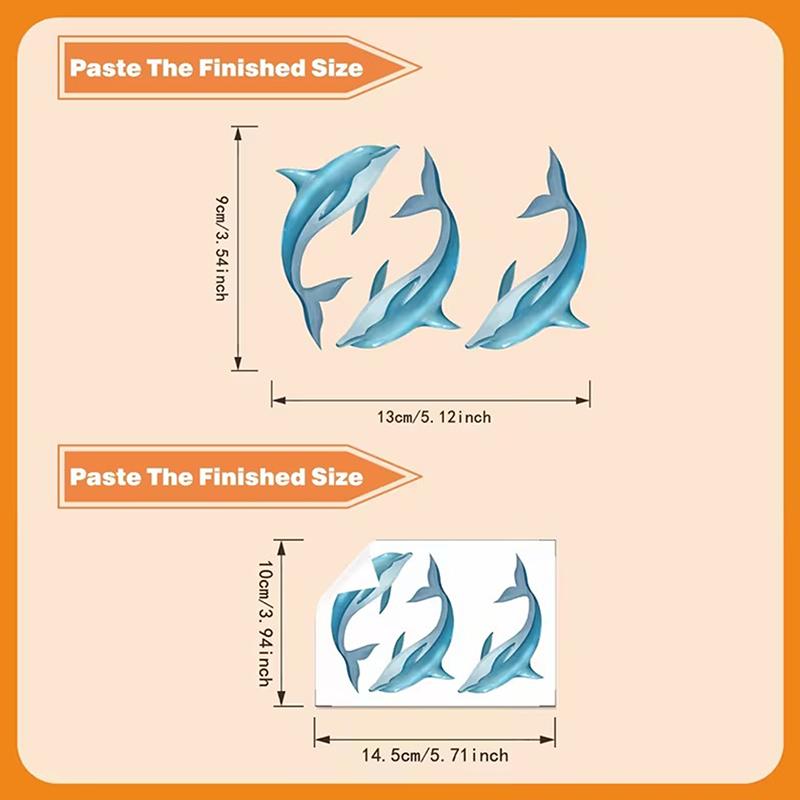 New Dolphin Sticker Luminous Decal Self-Adhesive Removable Bathroom Sink Stickers Wall Stickers Car Decals