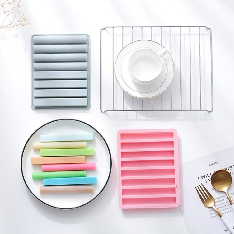 8 Cavities Silicone Chocolate Moulds Crayon Molds Semi-Cylindrical Strip Shaped