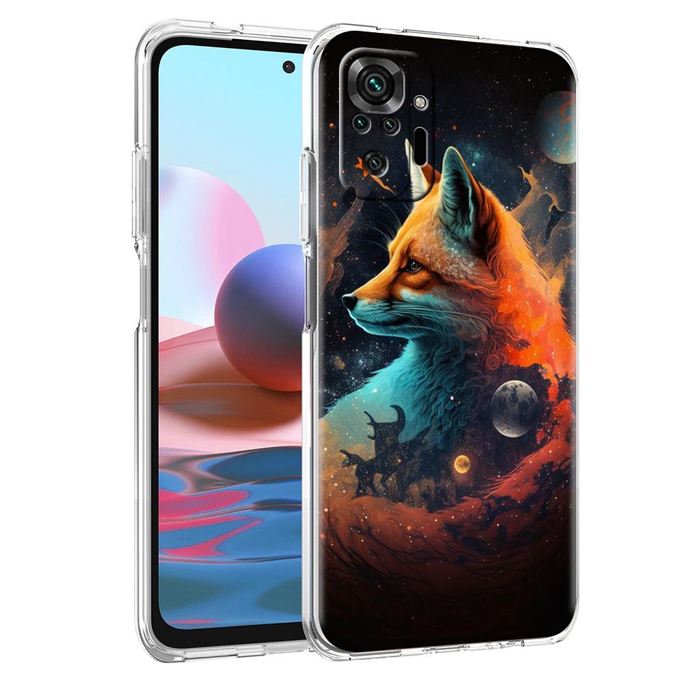 

Animal The Fox Phone Case Cover for Redmi Note 10 11 11T 7 8 8T 9 K40 Gaming 9A 9C Pro Plus Transparent Shell Capas Bags Soft Redmi Note 9