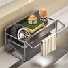 Stainless Steel Kitchen Sink Drain Rack With Water Drainage And No Installation For Home Use