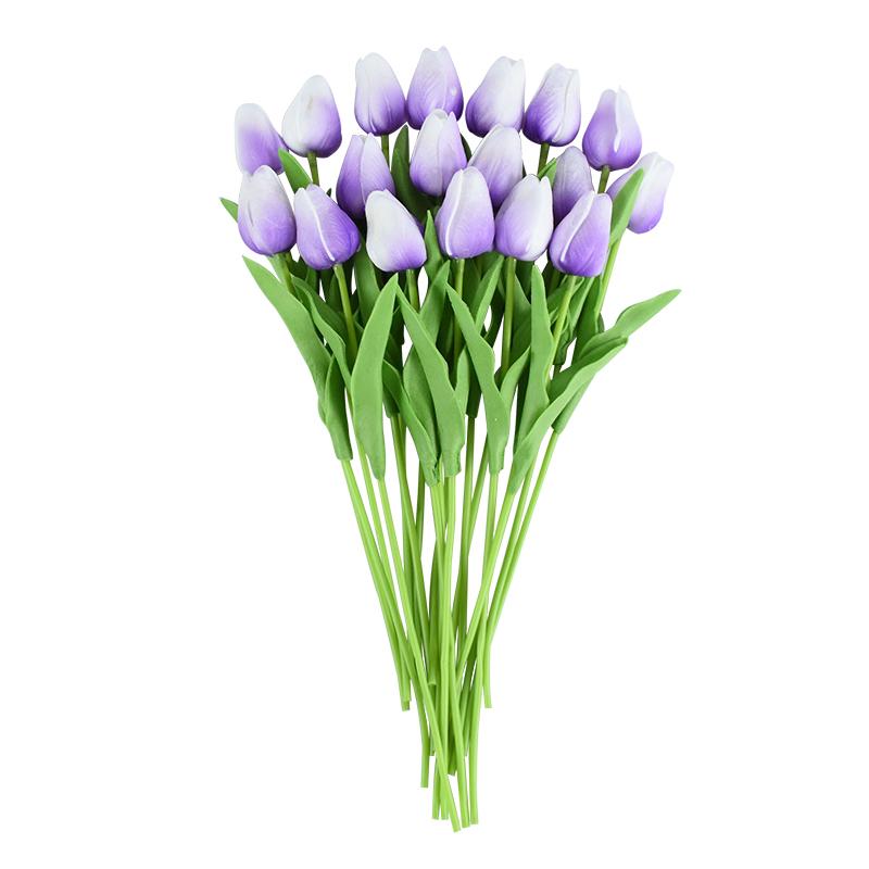 10 Heads Luxury Artificial Tulips Flowers White Real Touch Bouquet Foam Fake Flower Wedding Home Living Room Christmas Decoratio