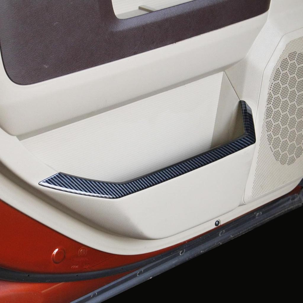 Carbon Fiber Door Line-Shaped Kick Panels Cover Trim Accessories For 2009-2018 Dodge RAM 1500/2010-2022 RAM 2500 3500(Rear Door)