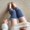 Protección de rodilla para invierno, felpa gruesa, alta elasticidad, mangas cálidas, forro polar Coral, calentador de piernas suave a prueba de frío