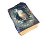 Handmade Owl Leather Journal 5×7” | Moonlit Forest Diary with 200 Deckle-Edge Pages | Vintage Lock Notebook