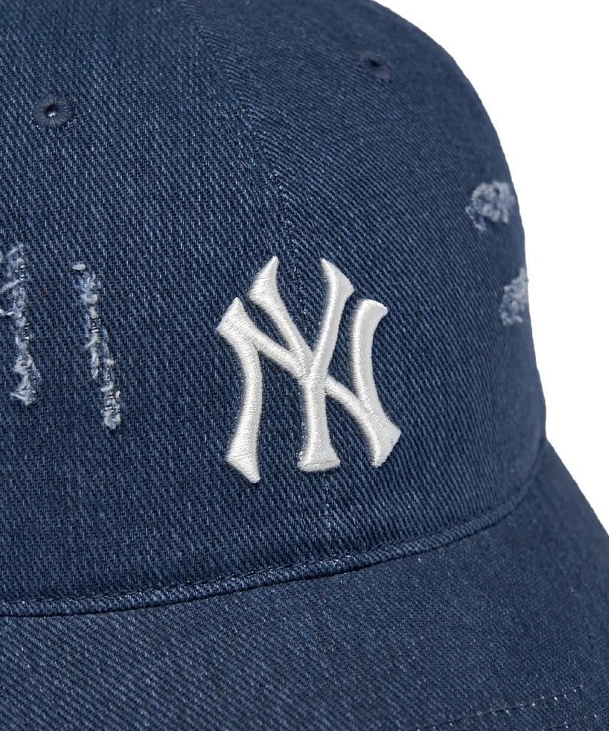 Emelbi Damaged Washed Unstructured Ball Cap Ny (Navy)
