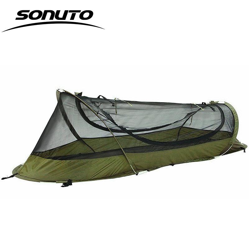 Sonuto-Lightweight Camping and Mountaineering Hiking Tent with Aluminum Alloy Poles, Waterproof and Mosquito Proof Single Person
