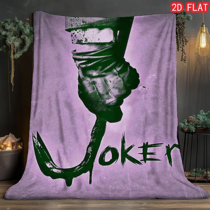 Horror Clown Joker Flannel Blanket Warm Cozy Lightweight Throw for Bed Couch Living Room Gothic Style Home Decor