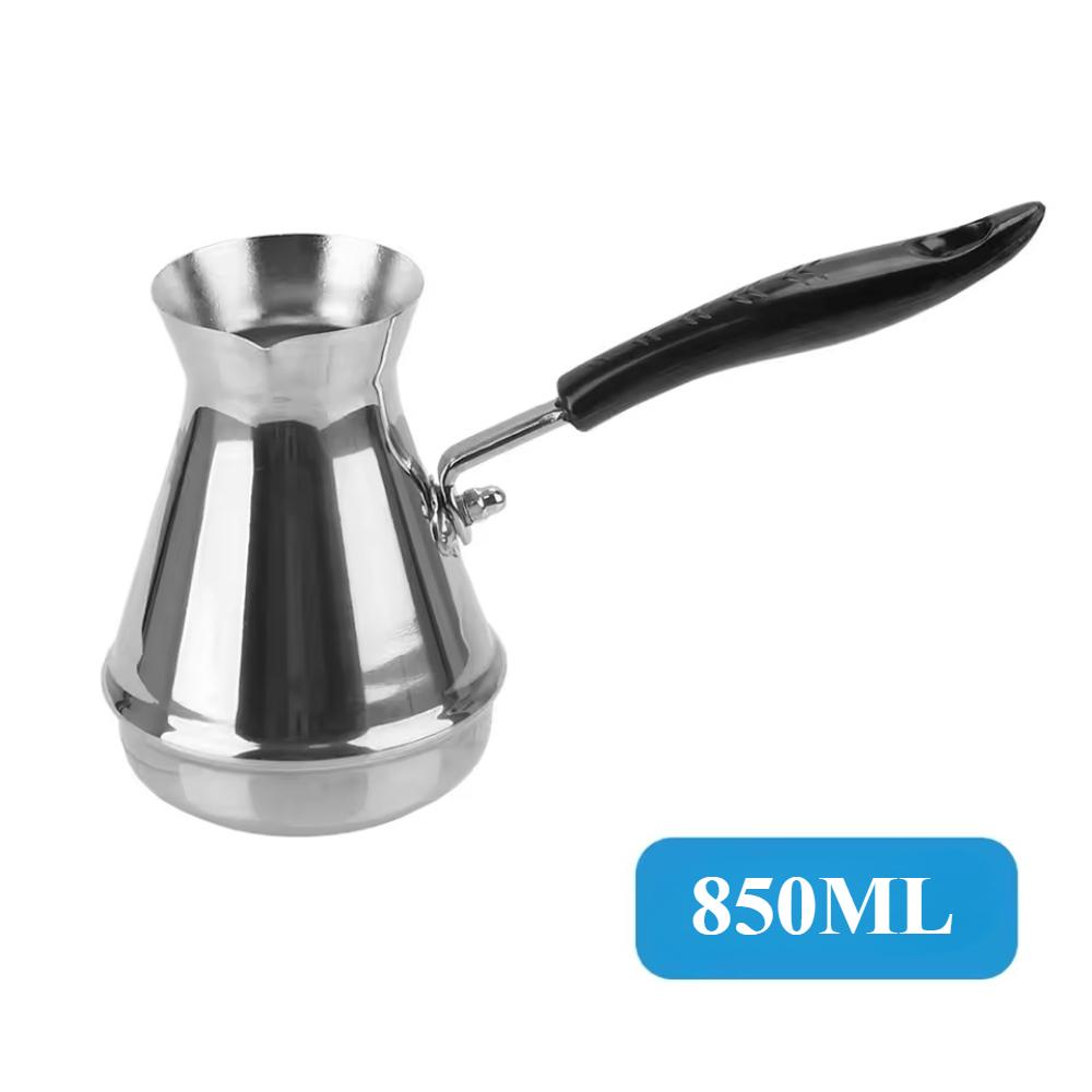 Long Handle Stainless Steel Moka Pot European Coffee Kettle Butter Melting Pot Coffee Utensils Turkish Coffee Pot Kitchen Tools
