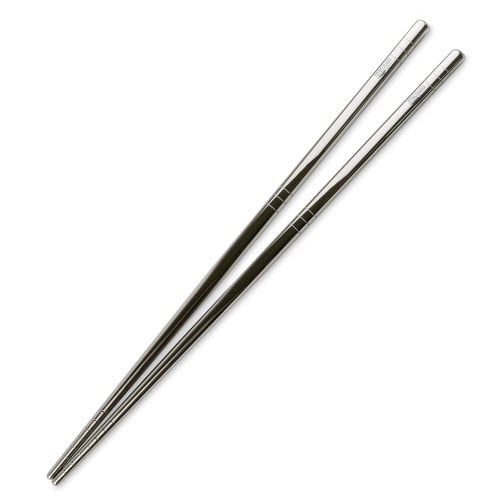 TITECOUGO Titanium Chopsticks, 23cm C1-Hollow, Glossy Finish, 1 Pair, Ultra-Lightweight, Non-Slip, Portable, Perfect for Outdoor Camping, BBQs, and Tr