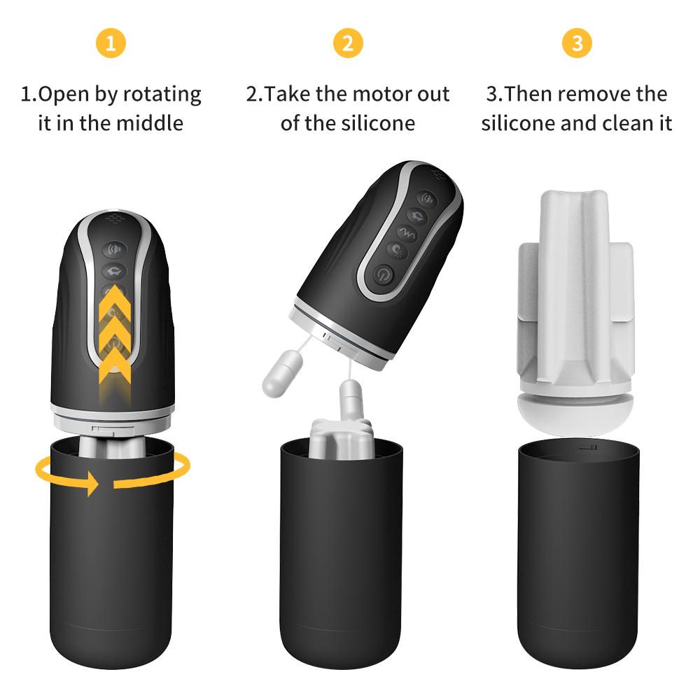 Automatická masturbace pro muže 6 Sání 6 Vibrace Skutečná Pussy Zařízení na výstřik bez hluku Mužské sexuální hračky Orgasmus Požitek Automatické sání