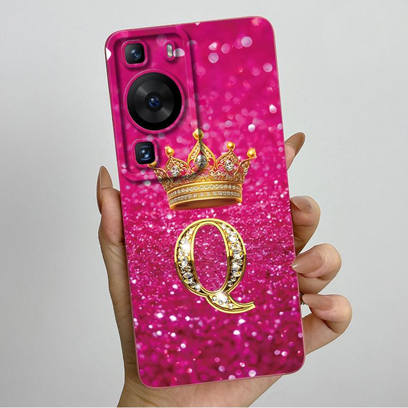 For Huawei P60 / P60 Pro / P60 Art Crown Letter Couple Phone Case HuaweiP60 P60Pro P60Art Soft Silicone TPU Protective Casing
