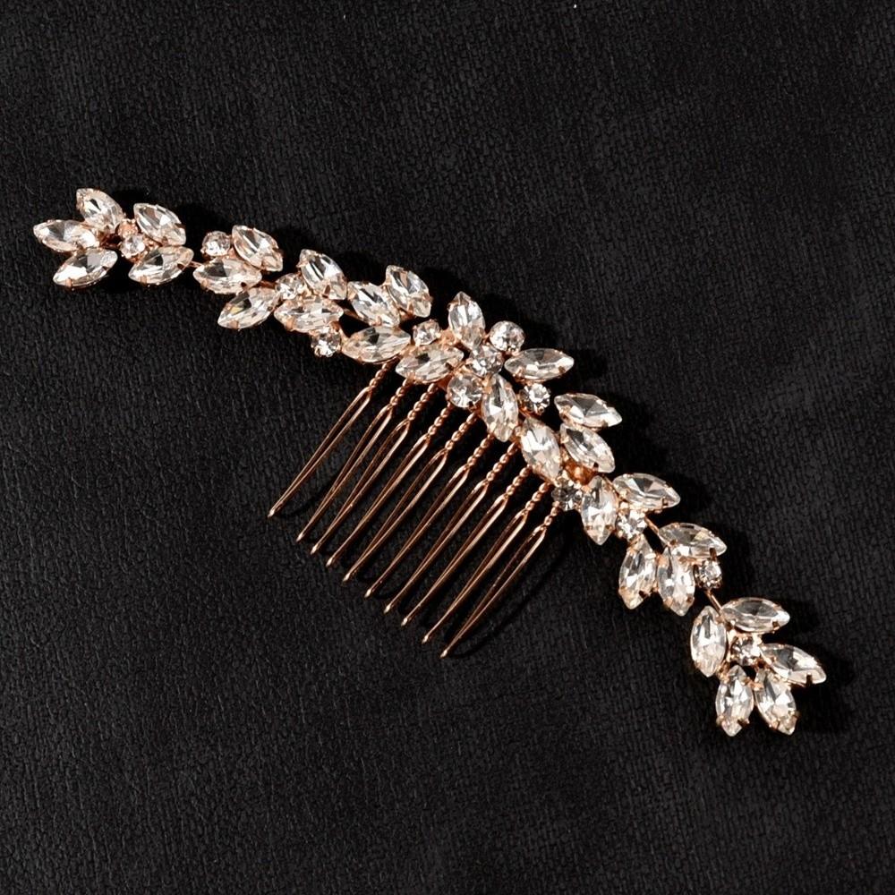 Geometric Toothed Insert Comb Silver Hair Clip Sweet Rhinestone Hairpin  Daily
