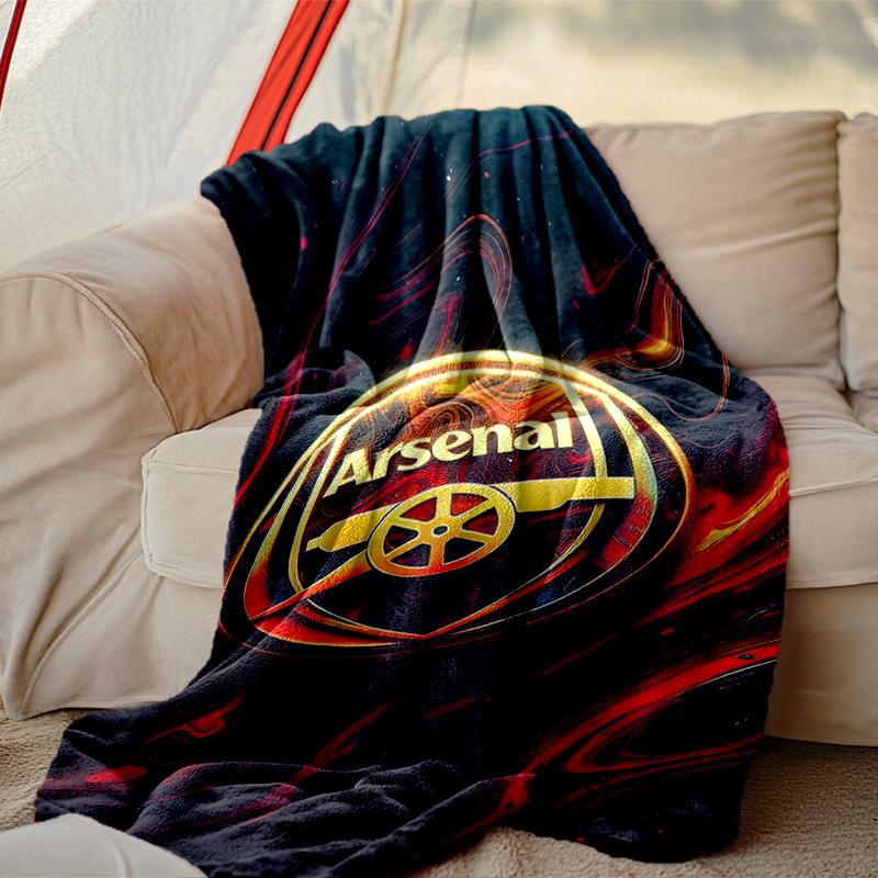 1 Stück Gemütliche Decke mit Hausdruck, Fußballclub-Decke für Bett und Sofa, Besonderes Geschenk für die Familie