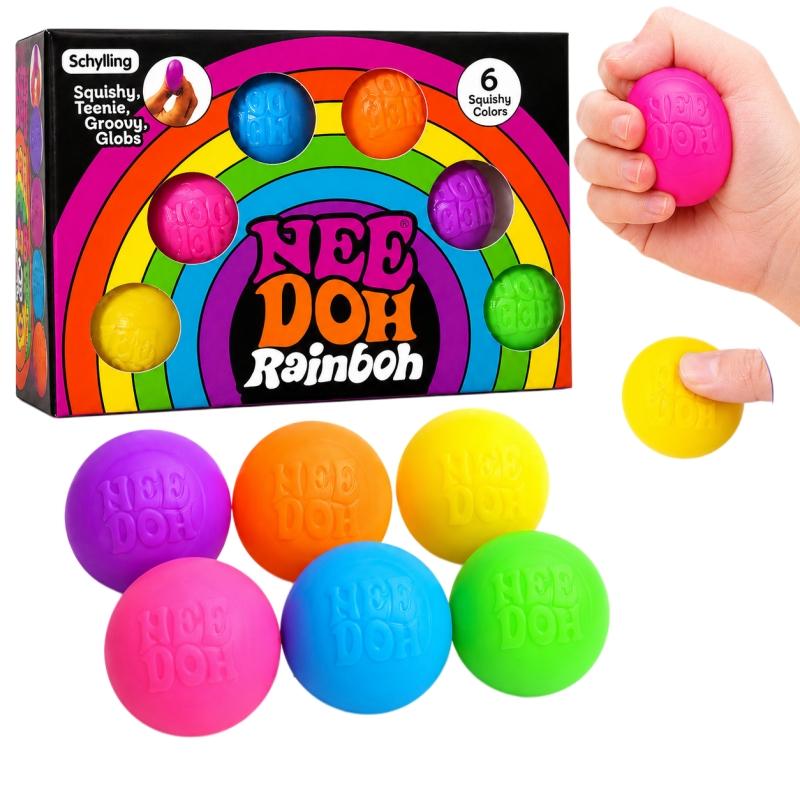 Zeskleurige Bal Squishy Knijpmodel, Sensorische Kalmerende Langzaam Rijzende Stressverlichtingsbal, Volwassen Fidget Vent Model, Ideaal Souvenir