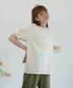 DEAR,PEER Folding Sleeve T-Shirt Cream Beige