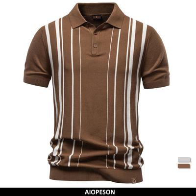 2026 Polo Shirt Men's Stripe Old Money Style Short Sleeve Soft Breathable Luxe Casual Elegant Daily Wear Polo Shirts For Male