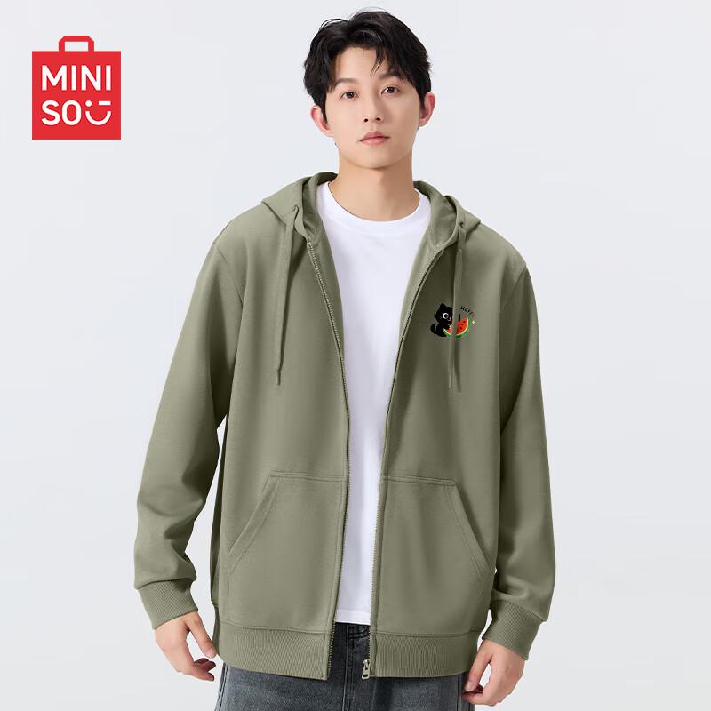 

MINISO Men s American High Street Heavyweight Hooded Cardigan Sweatshirt 3XL