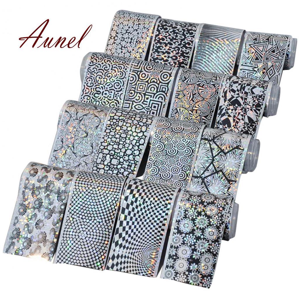 16 Bucăți/Set Folie de Unghii Stea Laser Autocolante Transfer DIY Instrumente Unghii