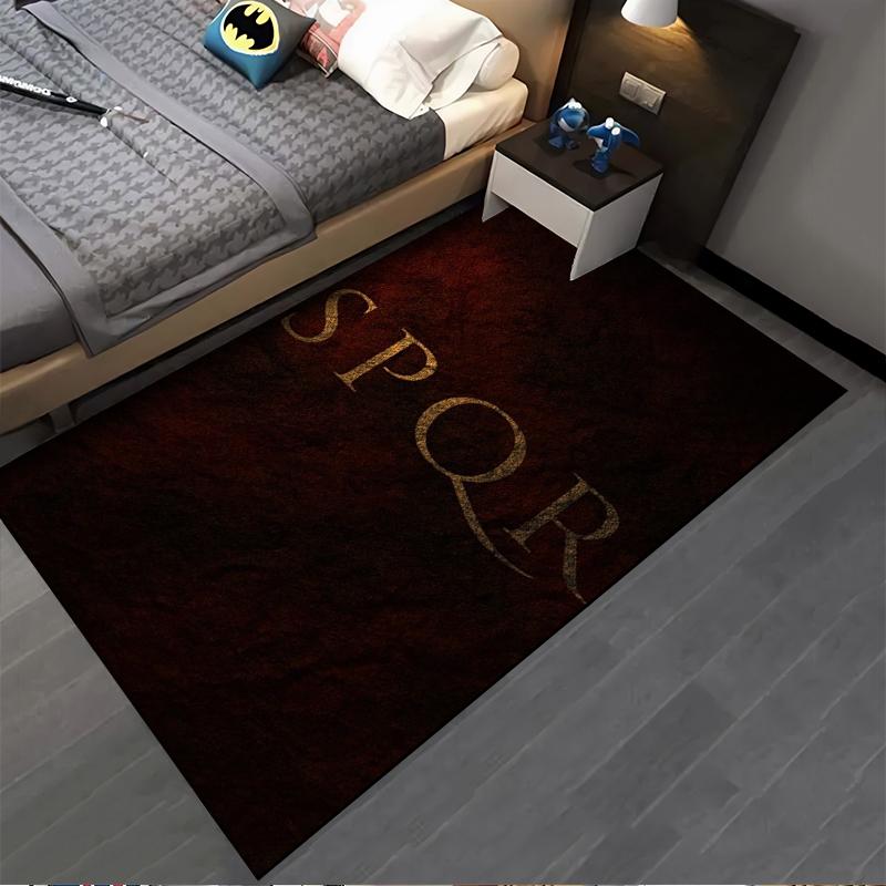 Luxury Roman SPQR Carpet with Dark Red Design for Home Decor Suitable for use as an anti-slip for living room bedroom sofas