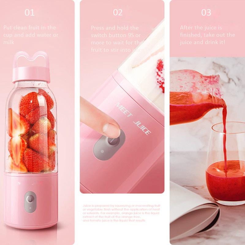 Buy Meet Juice 500Ml 4 Blade Portable Usb Rechargeable Juice Cup