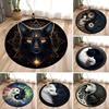 Schwarz-Weiß-Katze Runder Teppich Anti-Rutsch Waschbarer Teppich für Wohnzimmer Schlafzimmer Küche Dekor und Werkzeugraum Bereich Bodenteppich