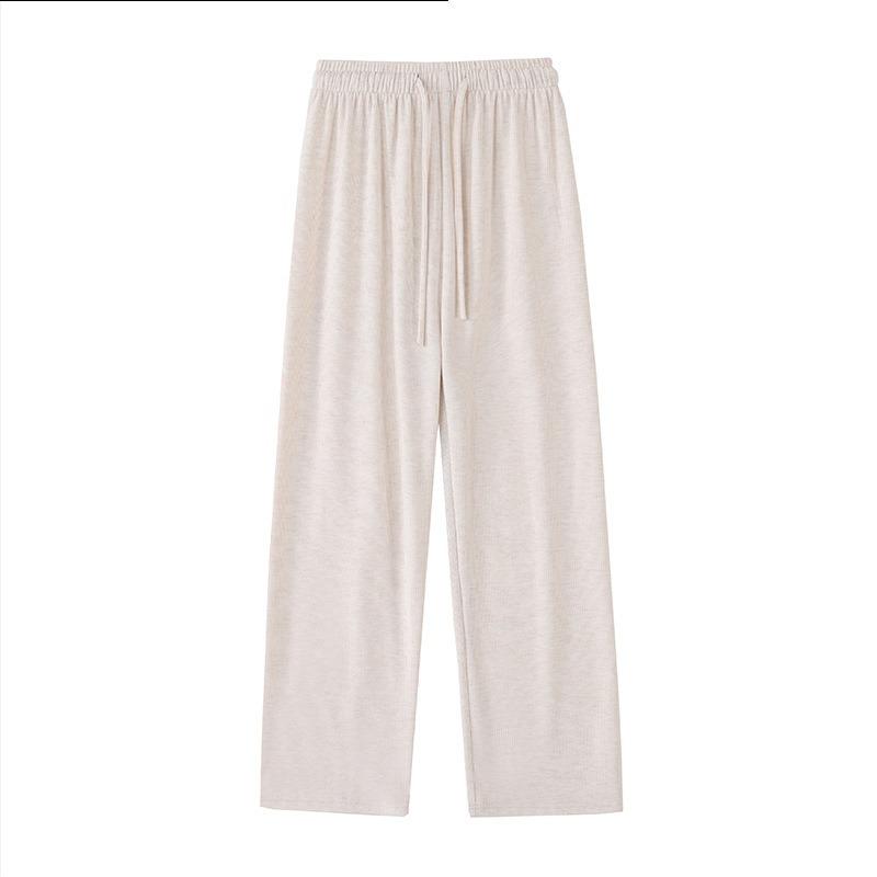 Glutinous Rice Pants Women's Spring and Autumn New High-end Loose Lazy Drooping Straight High-waisted Casual Wide-leg Pants