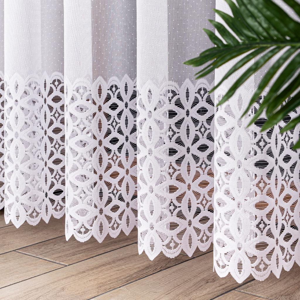 Adrianna Ready-made Jacquard White Curtain with Ornaments 300X250 Cm