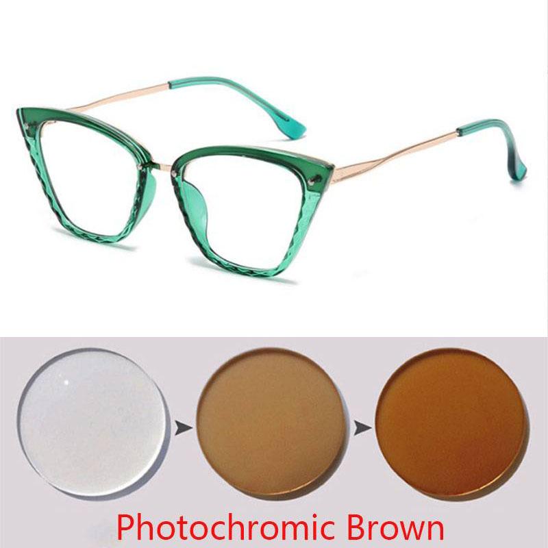 Damskie Okulary Korekcyjne Vintage Trapezoidalne Kryształowe Okulary do Myopii Soczewki Minus -1.0 -1.5 -2.0 Do -6.0