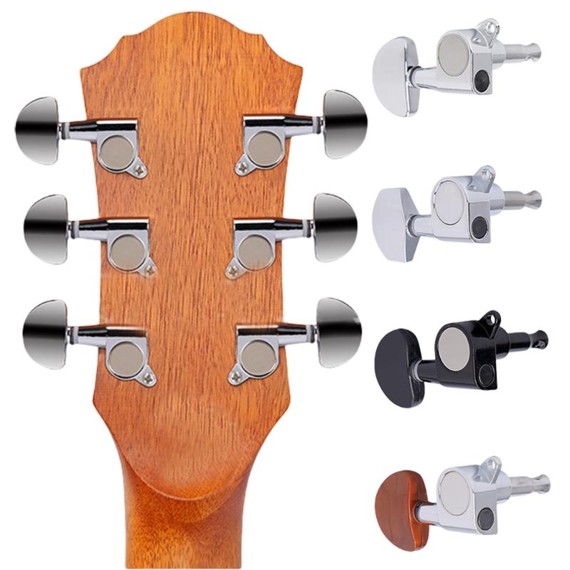 6Pcs Sealed Guitar String Tunings Peg Replacement  3L3R Guitar Machine Head Knobs Tunings Key Acoustics Guitar Tuner