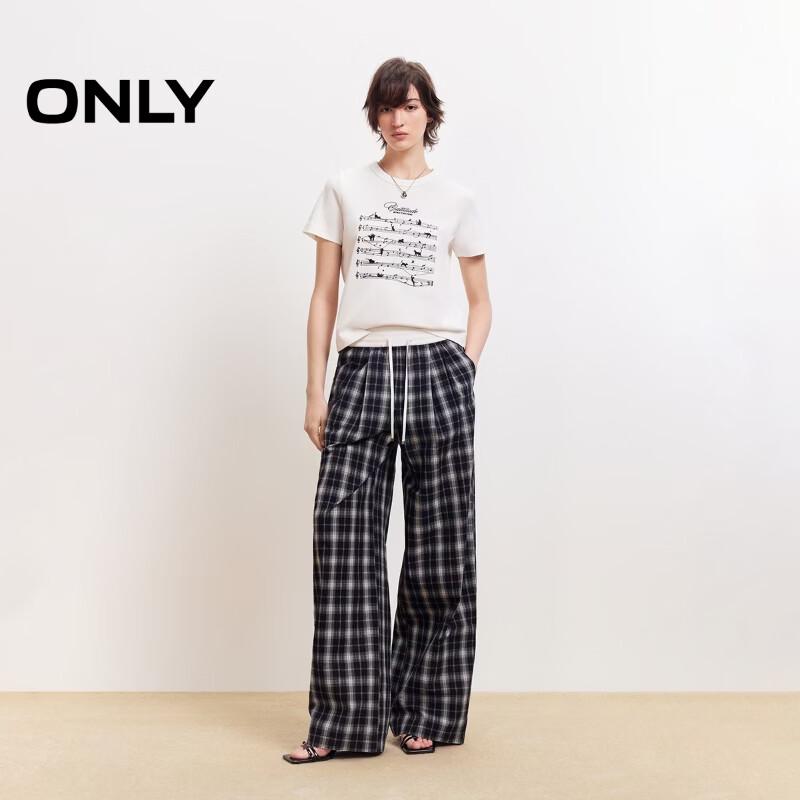 Only Women's Cat Print Round Neck Short Sleeve T-Shirt