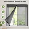 Summer Striped Mosquito-Proof Breathable Window Screen, Household Window Partition Mesh Curtain, No-Drill Magnetic Invisible
