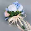 Wedding Artificial Blue Pink Flower Bouquet Supplies for Wedding Engagement Prop