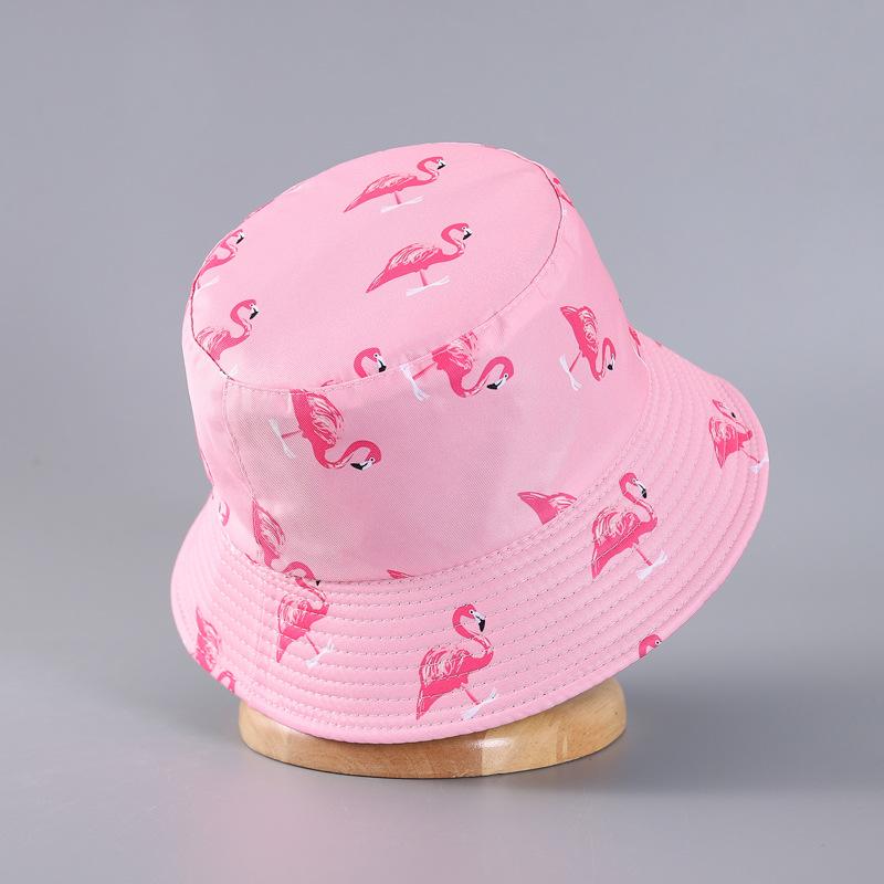 Flamingo Printed Bucket Hat European and American New Small Edge Basin Hat Double-sided Can Be Worn