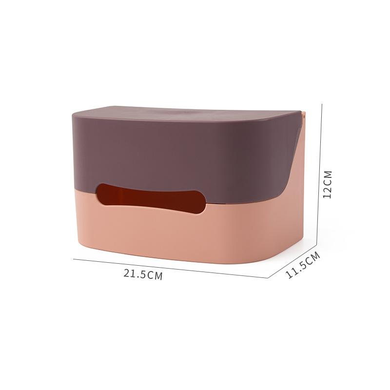 Simple Wall-mounted Tissue Storage Box Perforation-free Toilet Tissue Box Paste for Bathroom Living Room Kitchen