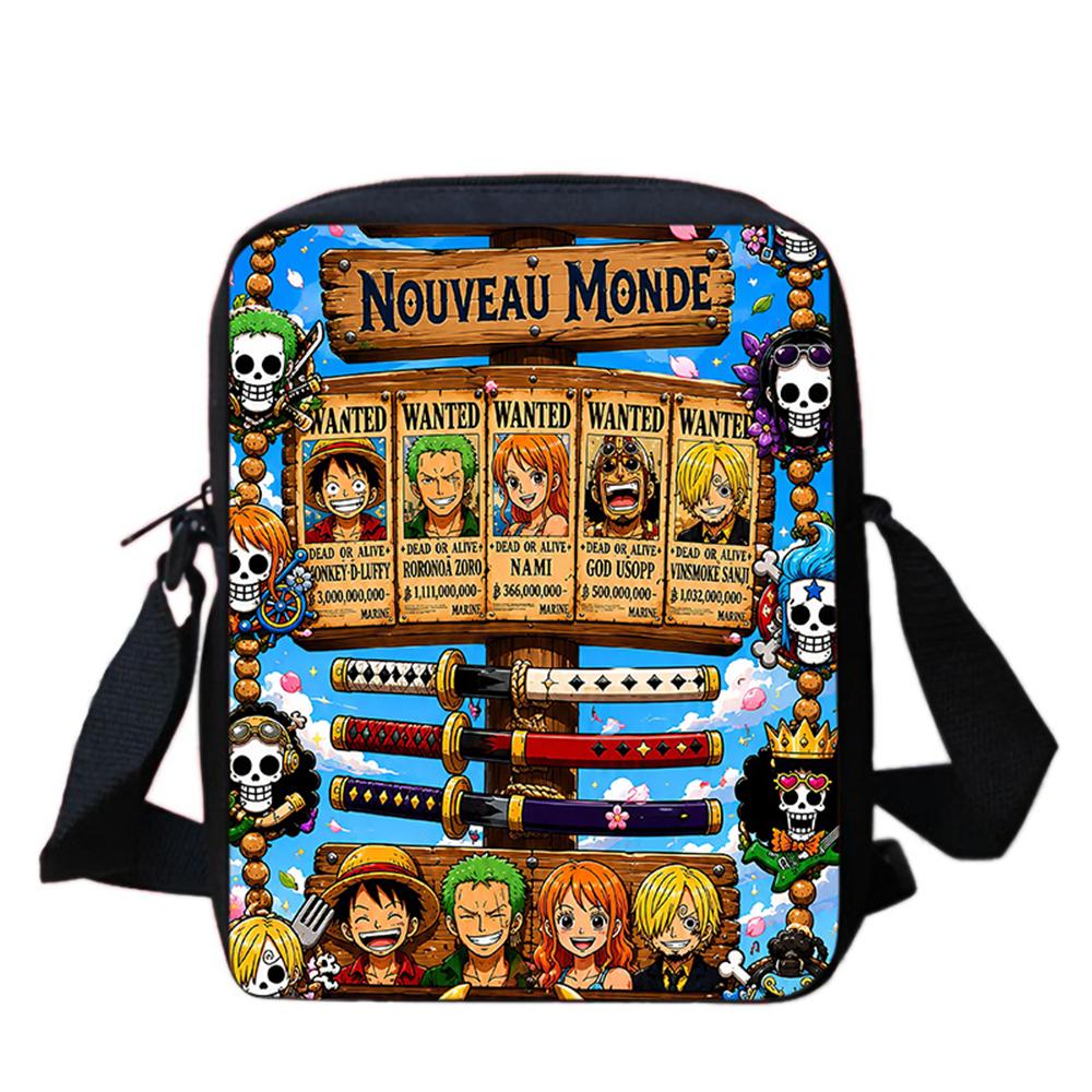 One Piece Cartoon Crossbody Bag Lightweight Adjustable Strap Casual Daily Bag Ideal Gifts For Boys Girls Bolsa Infantil Menina